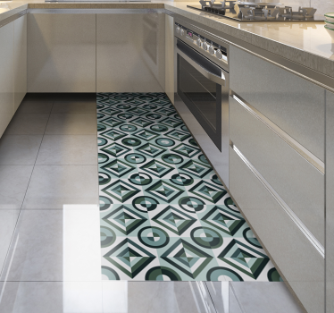 Tapis vinyle cuisine mosaïque figures rétro - TenStickers