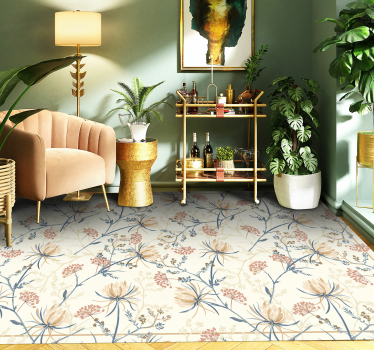 Tapis vinyle fleurs style chinoiserie - TenStickers