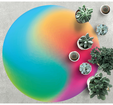Tapis geometrique Art abstrait cercle multicolore - TenStickers