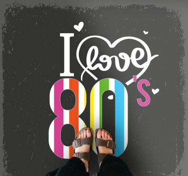 Tapis mosaique vinyle amour rétro des années 80 - TenStickers