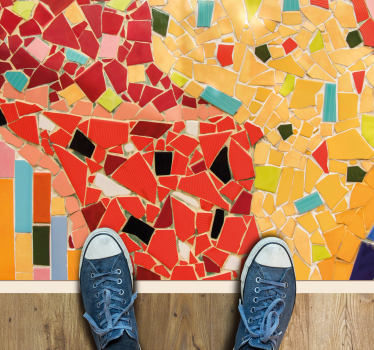 Tapis mosaique vinyle arrangement de carrelage vibrant - TenStickers