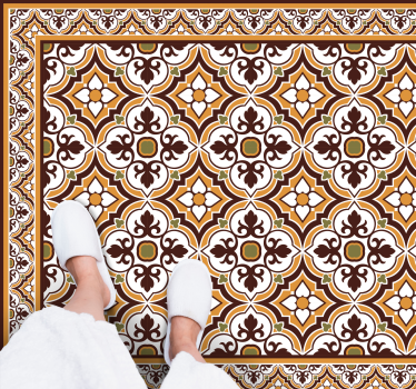 Tapis vinyle carreaux de ciment agencement mosaïque élaboré - TenStickers