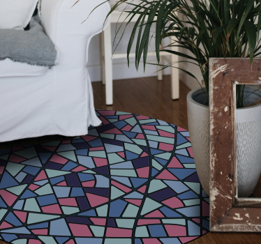 Tapis mosaique vinyle arrangement géométrique coloré - TenStickers