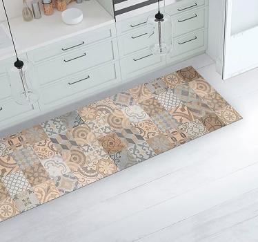 Tapis mosaique vinyle cémentine oranges - TenStickers