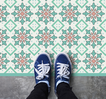 Tapis vinyle carreaux de ciment concept de mosaïque florale - TenStickers