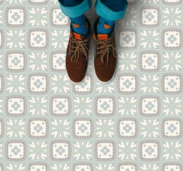 Tapis mosaique vinyle disposition des tuiles - TenStickers