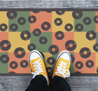 Tapis mosaique vinyle disques vinyles colorés - TenStickers