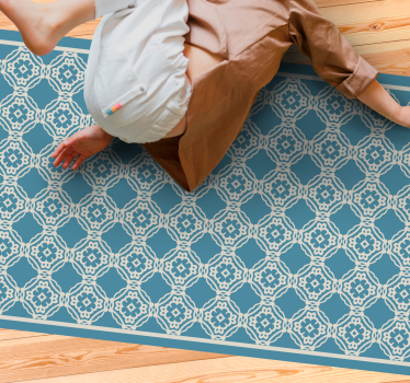 Tapis mosaique vinyle élégante composition bleue - TenStickers