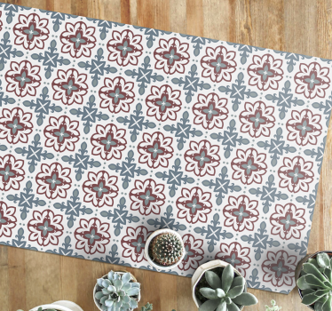 Tapis mosaique vinyle élément d'inspiration botanique - TenStickers