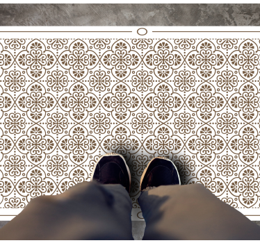 Tapis vinyle carreaux de ciment éléments floraux complexes - TenStickers