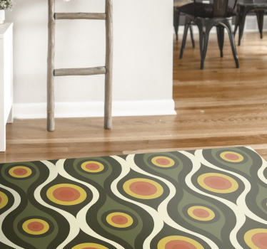 Tapis mosaique vinyle emblème de cercle rétro - TenStickers