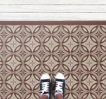 Tapis mosaique vinyle formes à motifs marron - TenStickers