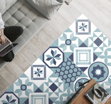 Tapis mosaique vinyle inspiration carreaux mosaïque - TenStickers