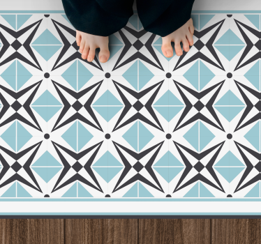 Tapis mosaique vinyle motif étoile bleu - TenStickers