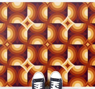 Tapis vinyle vintage motif circulaire rétro - TenStickers