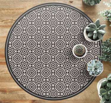 Tapis mosaique vinyle motif classique rond - TenStickers