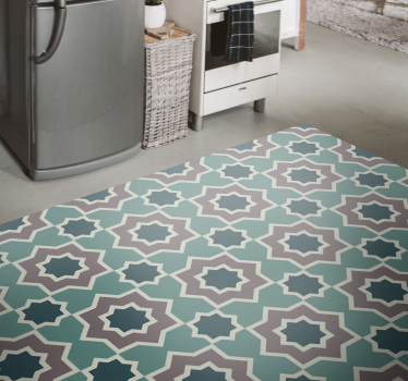 Tapis mosaique vinyle motif étoile décoratif - TenStickers