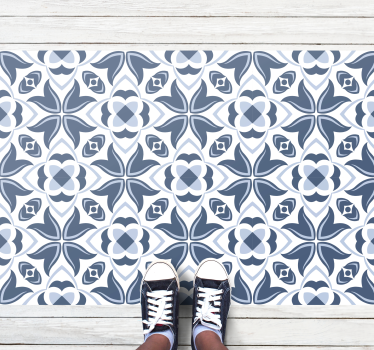 Tapis mosaique vinyle motif gris élégant - TenStickers