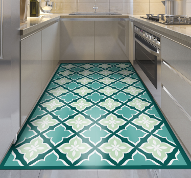 Tapis mosaique vinyle motif floral en mosaïque - TenStickers