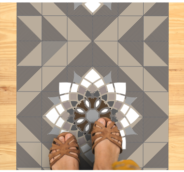 Tapis mosaique vinyle motif floral géométrique - TenStickers