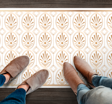 Tapis mosaique vinyle motif doré sophistiqué - TenStickers