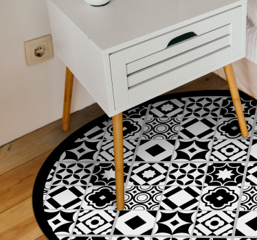 Tapis mosaique vinyle motif monochrome - TenStickers