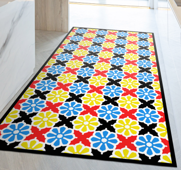 Tapis mosaique vinyle motif mosaïque coloré - TenStickers