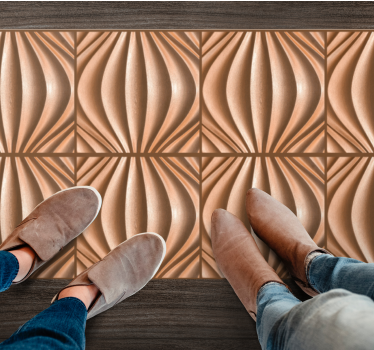 Tapis mosaique vinyle motif mosaïque ondulé - TenStickers