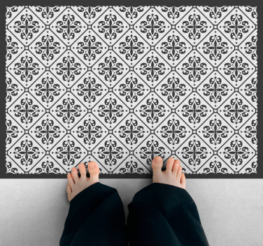 Tapis mosaique vinyle motif unicolore - TenStickers