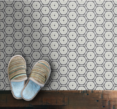 Tapis mosaique vinyle élégant motif d'hexagones gris - TenStickers