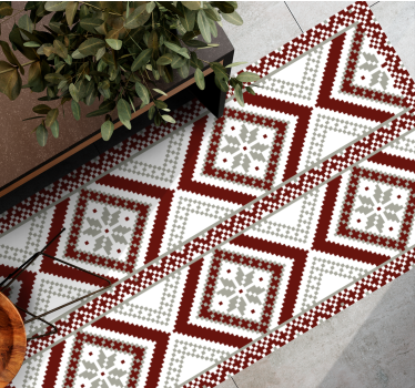 Tapis mosaique vinyle motifs géométriques complexes - TenStickers