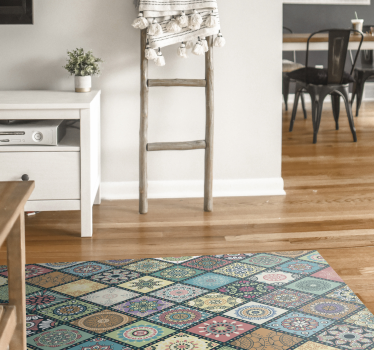 Tapis mosaique vinyle patchwork de motifs en mosaïque - TenStickers