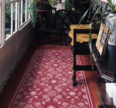 Tapis mosaique vinyle tapisserie florale ornée - TenStickers