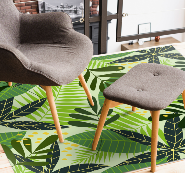 tapis salon Feuilles vertes - TenStickers