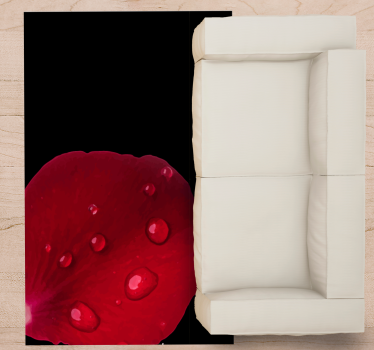 Tapis salon Pétale rouge avec goutte d'eau - TenStickers