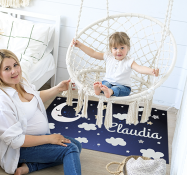 Tapis vinyle lune et étoiles bébés - TenStickers