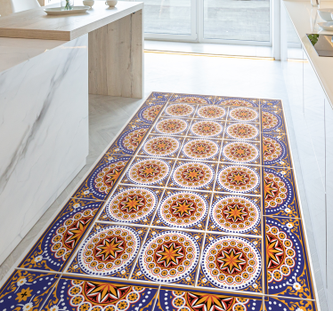 Tapis vinyle cuisine formes multicolores - TenStickers