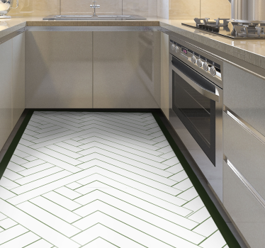 Tapis vinyle cuisine mosaique carreaux blancs abstraits - TenStickers