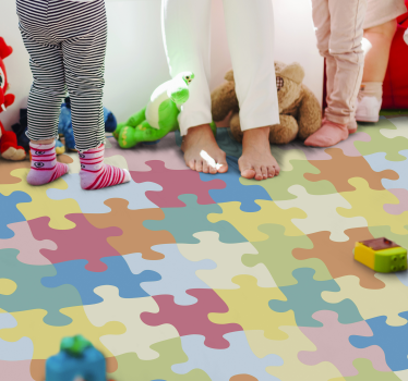 tapis vinyle enfant Pièces de puzzle colorées - TenStickers