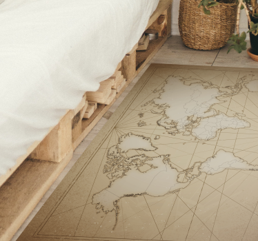 Tapis vinyl mappemonde Carte du monde du 19e siècle - TenStickers