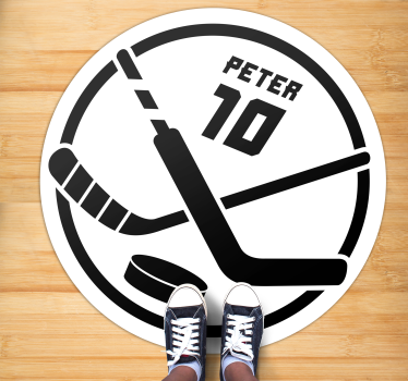 Tapis vinyle personnalise Texte personnalisé de hockey sur glace - TenStickers