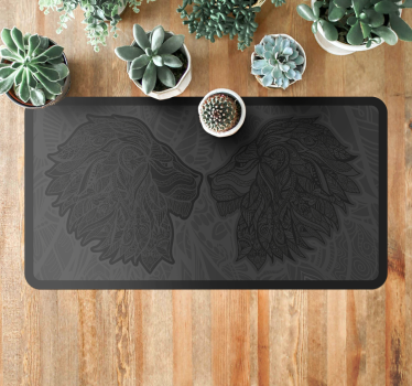 tapis vinyle pour chambre Bataille de deux lions - TenStickers