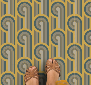 Tapis vinyle vintage élégance à motif géométrique - TenStickers
