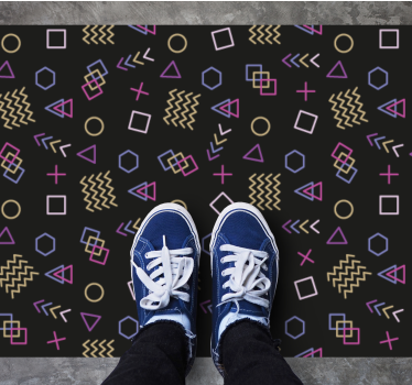 Tapis vinyle vintage formes géométriques rétro - TenStickers