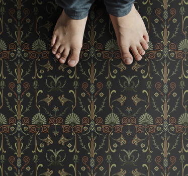 Tapis vinyle vintage motifs botaniques ornés - TenStickers