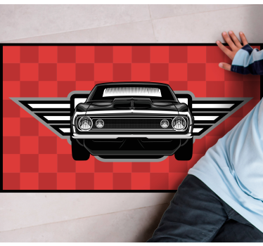 Tapis vinyle autres tapis muscle car à damier - TenStickers