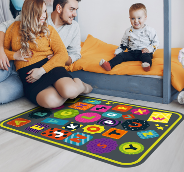 Tapis vinyle alphabet alphabet instructif - TenStickers