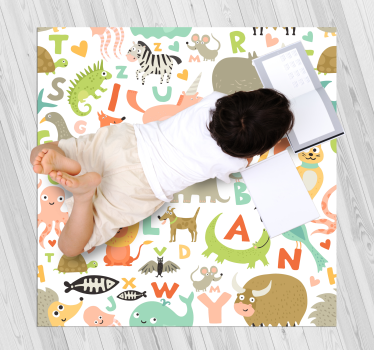 Tapis vinyle alphabet créatures alphabétiques - TenStickers