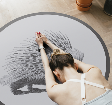 Tapis vinyle animal illustration de porc-épic - TenStickers