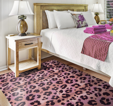 Tapis vinyle animal léopard rose - TenStickers
